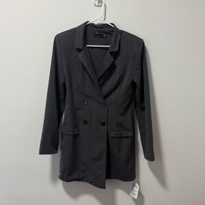 Chic Gray Blazer Romper